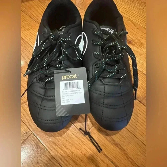 Puma pro cat speed force cleat big kid 4 black white blue soccer shoes cleats - Picture 17 of 17